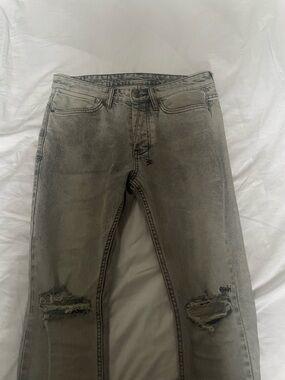 Ksubi Men's Grey Skinny Distressed Jeans